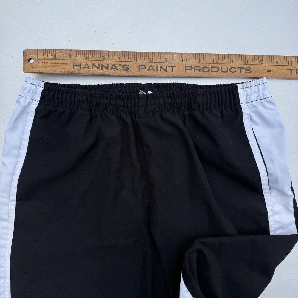 00s Nike Track Pants Striped Poly Sweatpants Size LG 10/12 Black/white Classic